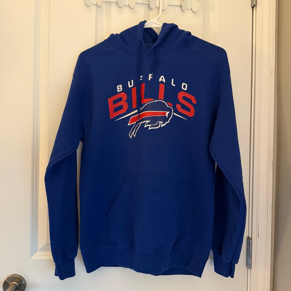 NFL Buffalo Bills Blue and Red Hoodie Sweatshirt. Women’s Small. Used. - Picture 1 of 6